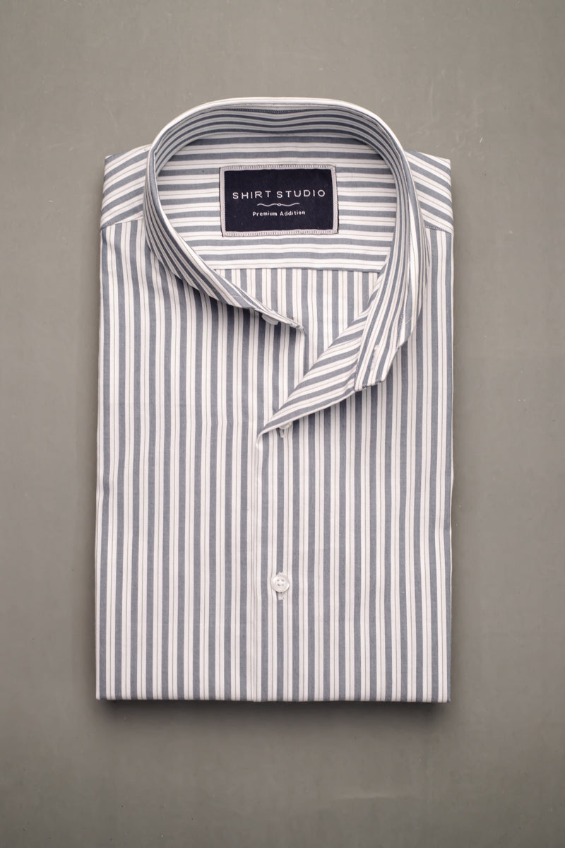 Gerish Blue Stripes In French Collar