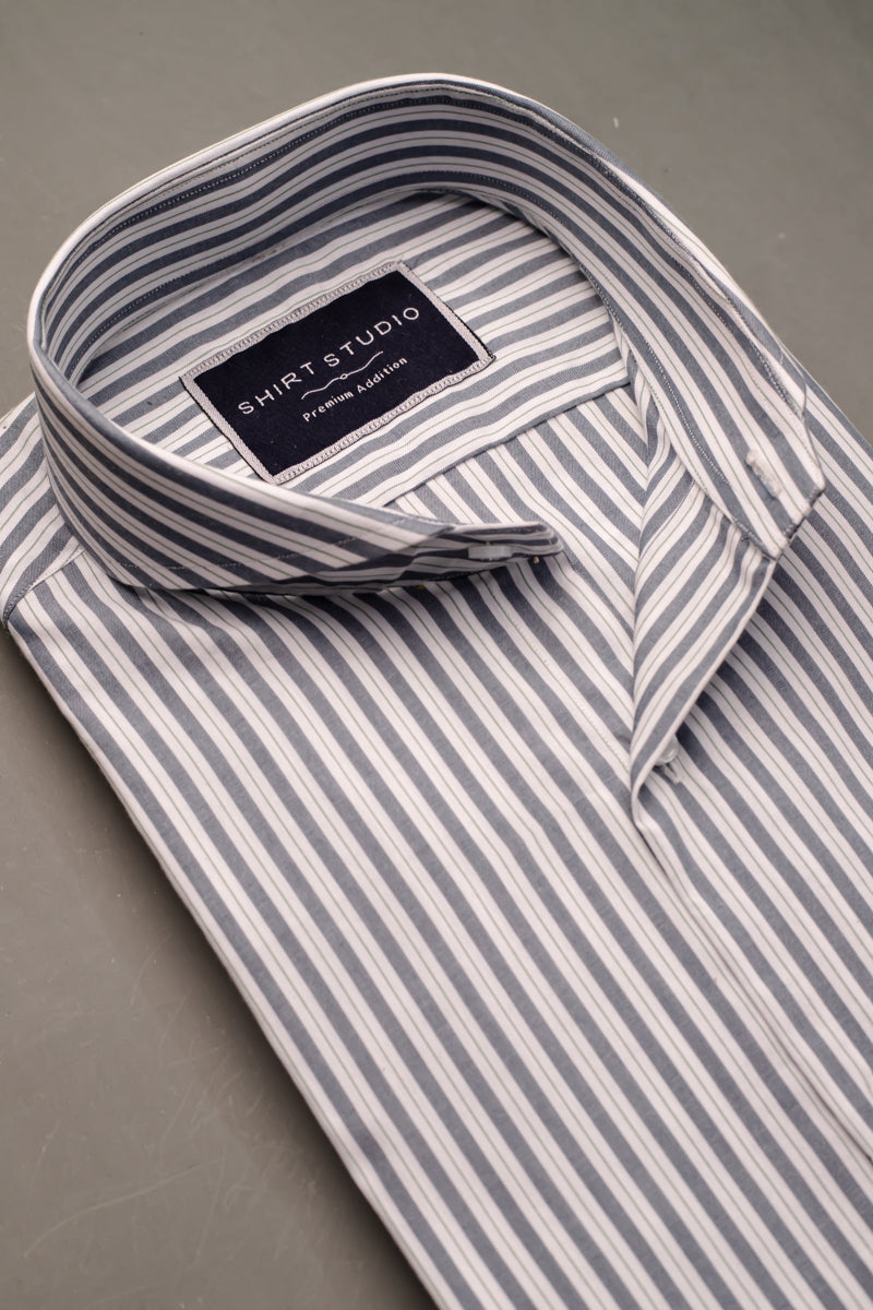 Gerish Blue Stripes In French Collar