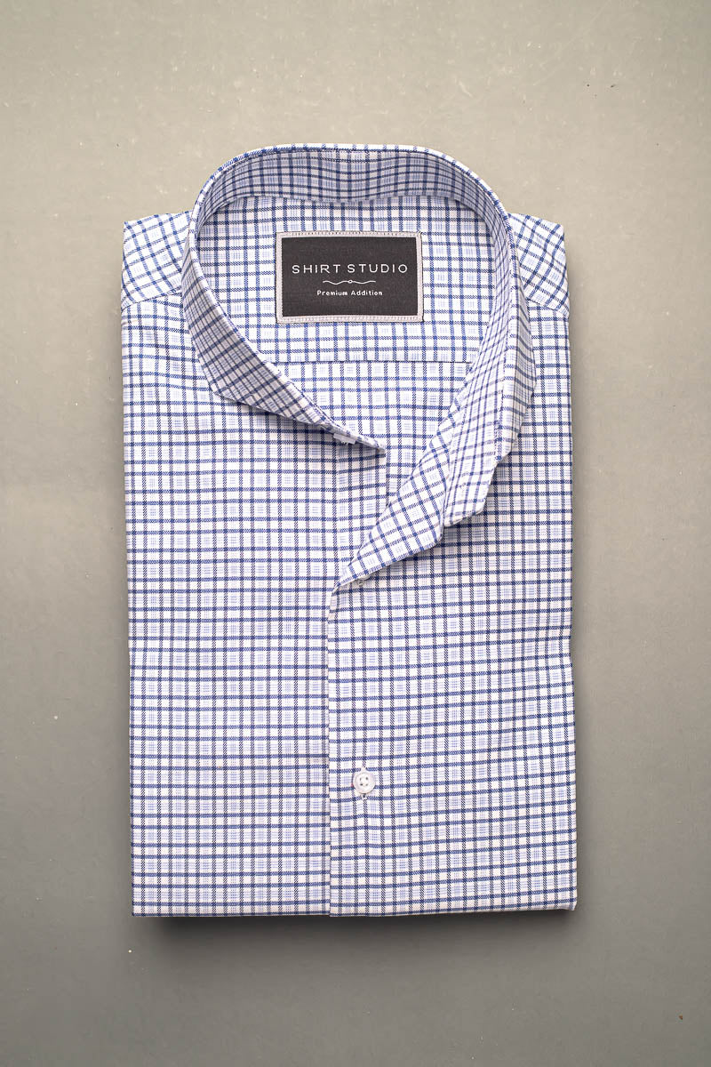 Blue Oxford Blue Checkered