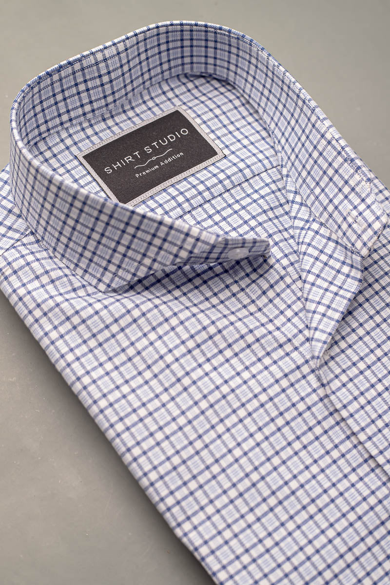 Blue Oxford Blue Checkered