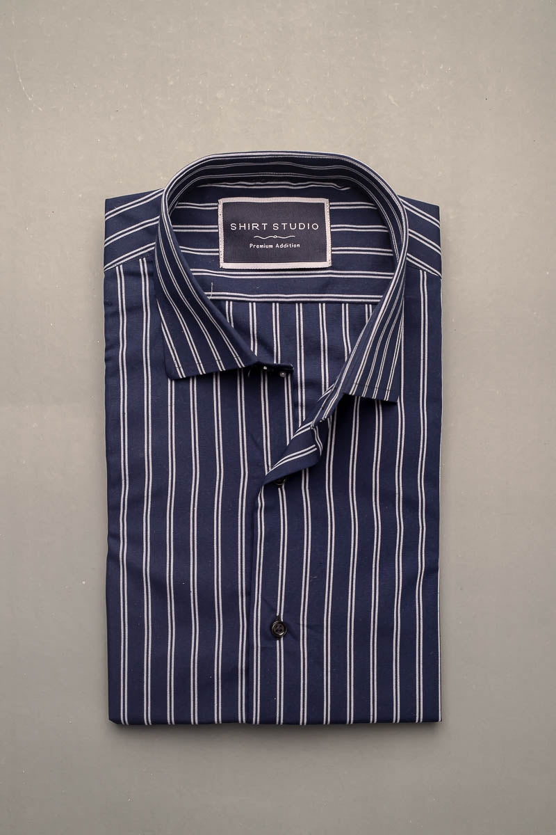 Blue Banker Stripes
