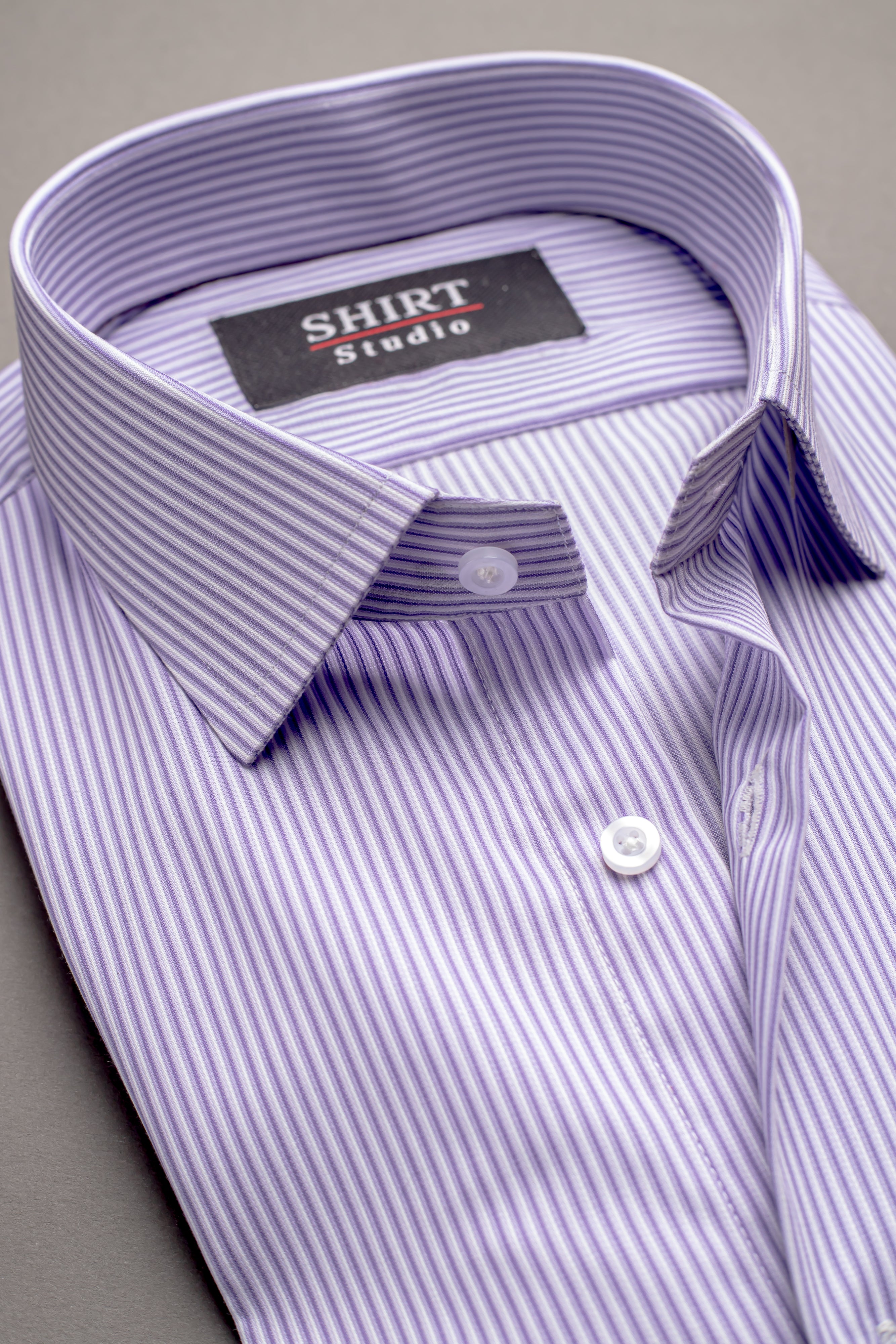Royal Purple & White Stripes In Italian Cotton