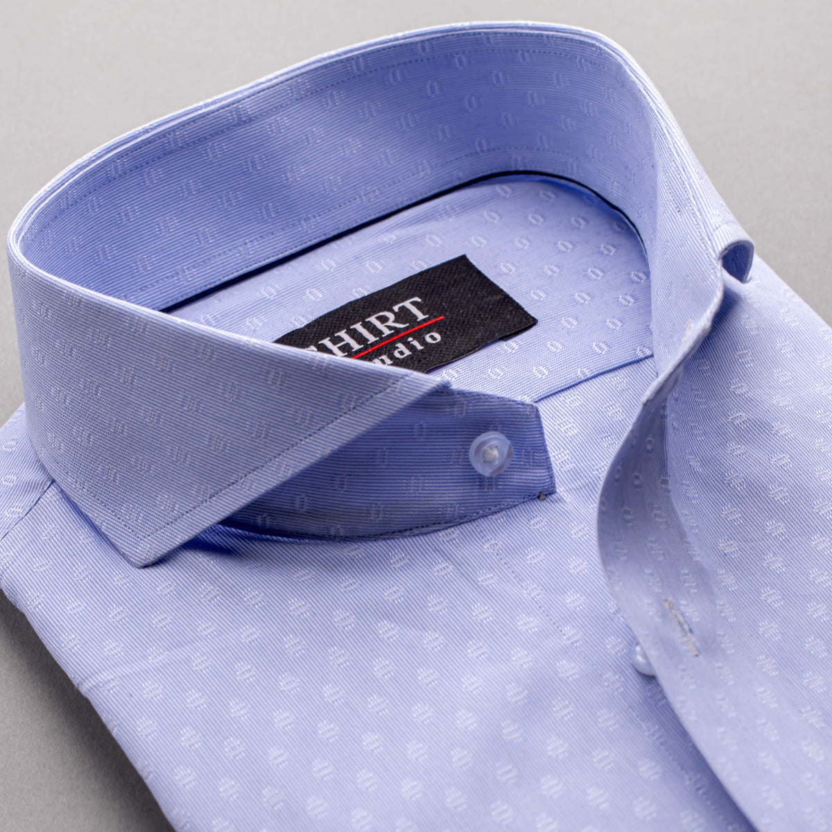 French Collar Sky Blue Printed