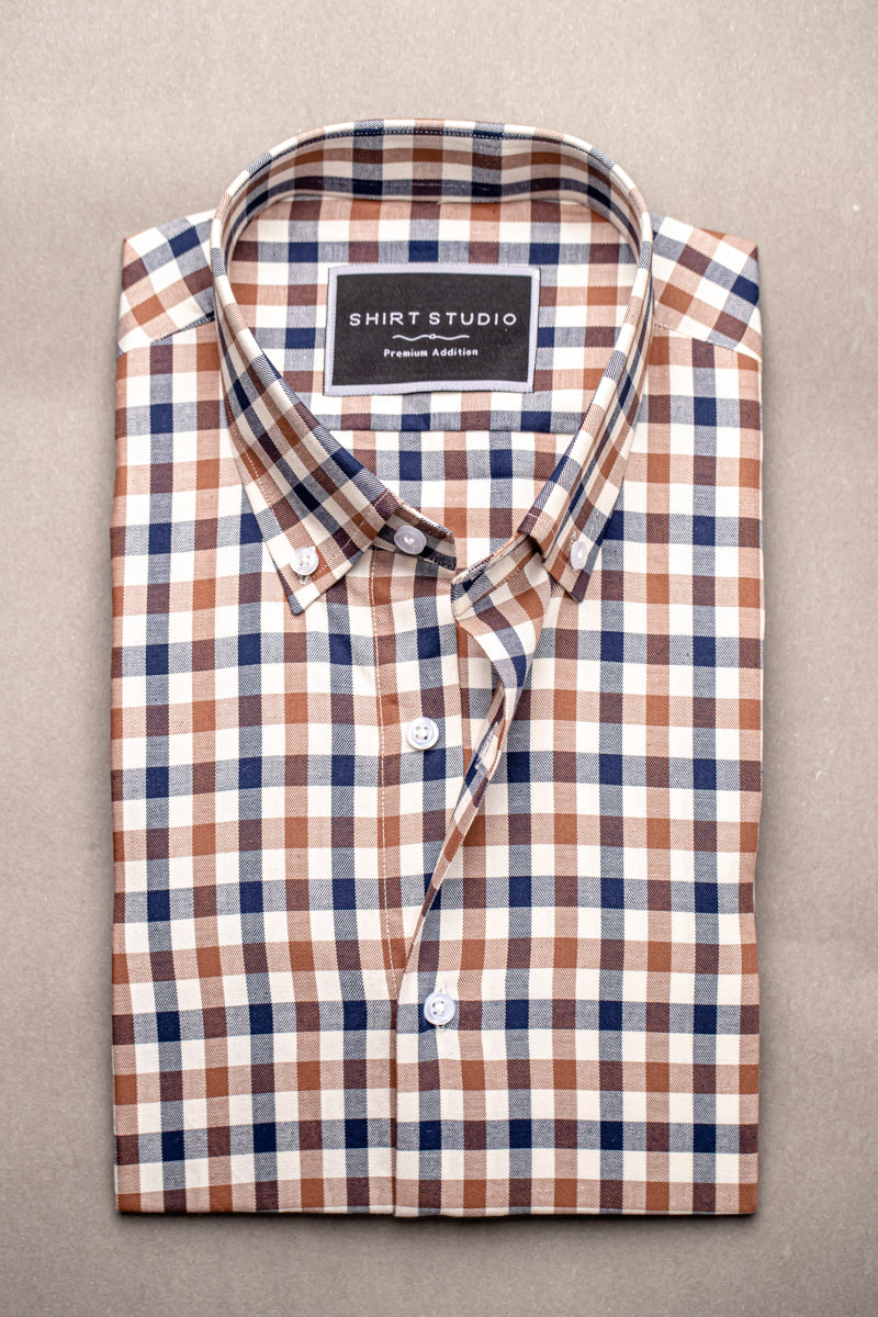 Brown Oxford Checkered