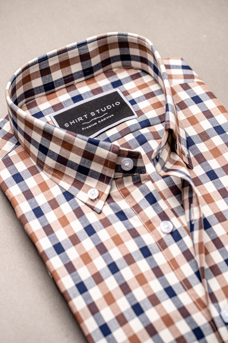 Brown Oxford Checkered