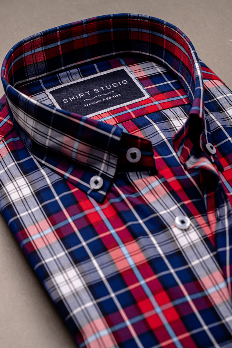 Red & Blue Oxford Checkered